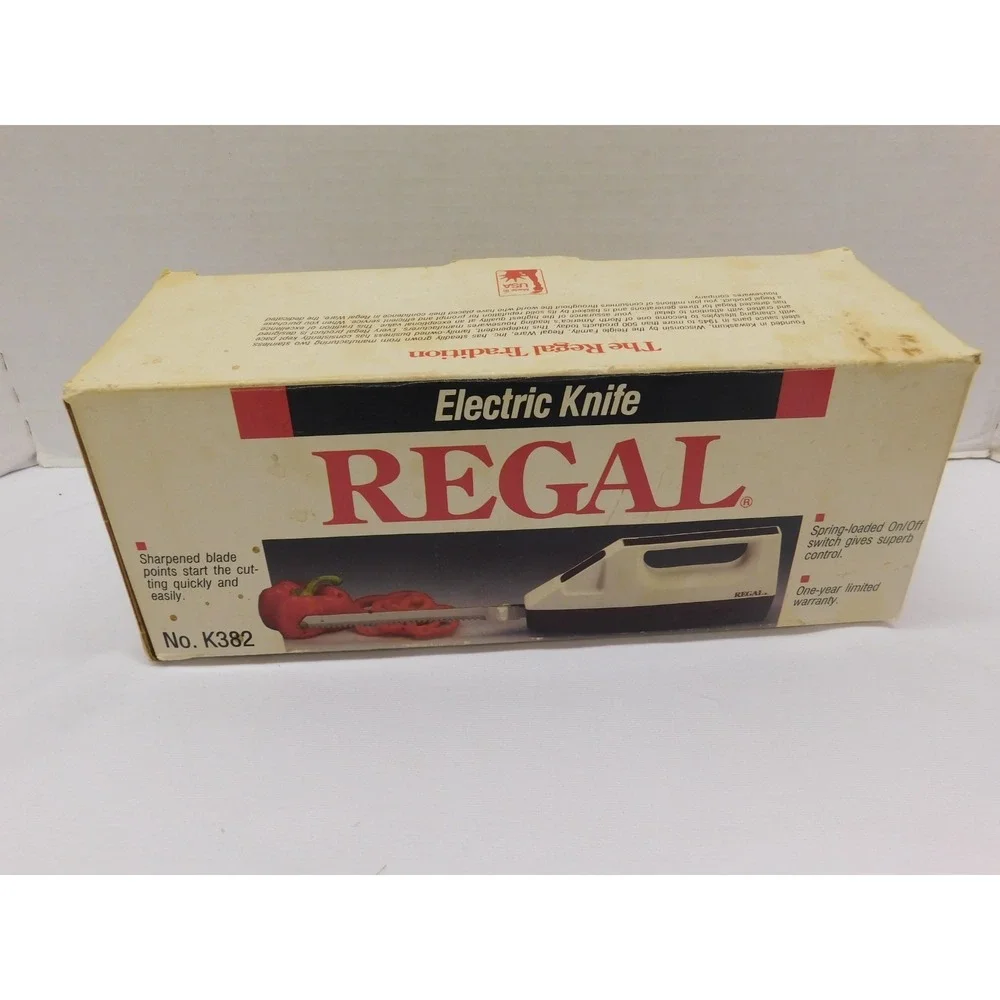 Regal Electric Knife Kitchen Appliance Vintage White K382